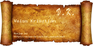 Veiss Krisztián névjegykártya